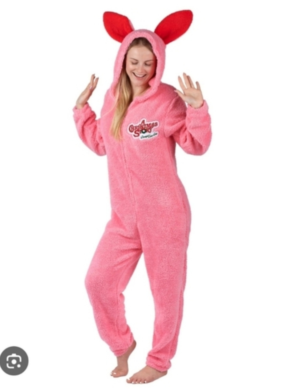 A Christmas Story Deranged Easter Bunny Hooded Pajama Onesie - Unisex